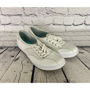 Keds Sneakers Womens 9.5 Emblaze‎ White Leather Low Top Casual Shoes WH46200